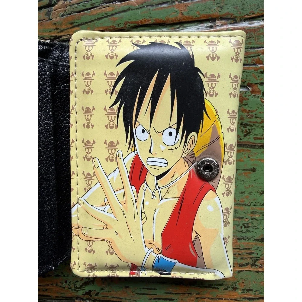 One Piece Faux Leather Trifold Wallet Featuring Monkey D Luffy